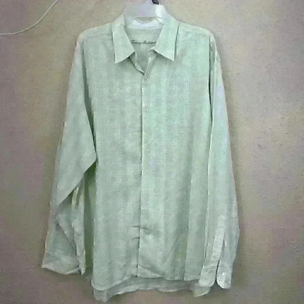 🔥Tommy bahama  cotton blend long sleeve Hawaiian shirt Sz XL  MC2